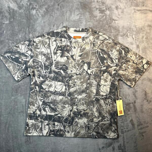 Negative Space Men Shirt Size Large Camo Crew T shirt Waffle Knit Hunting Hiking